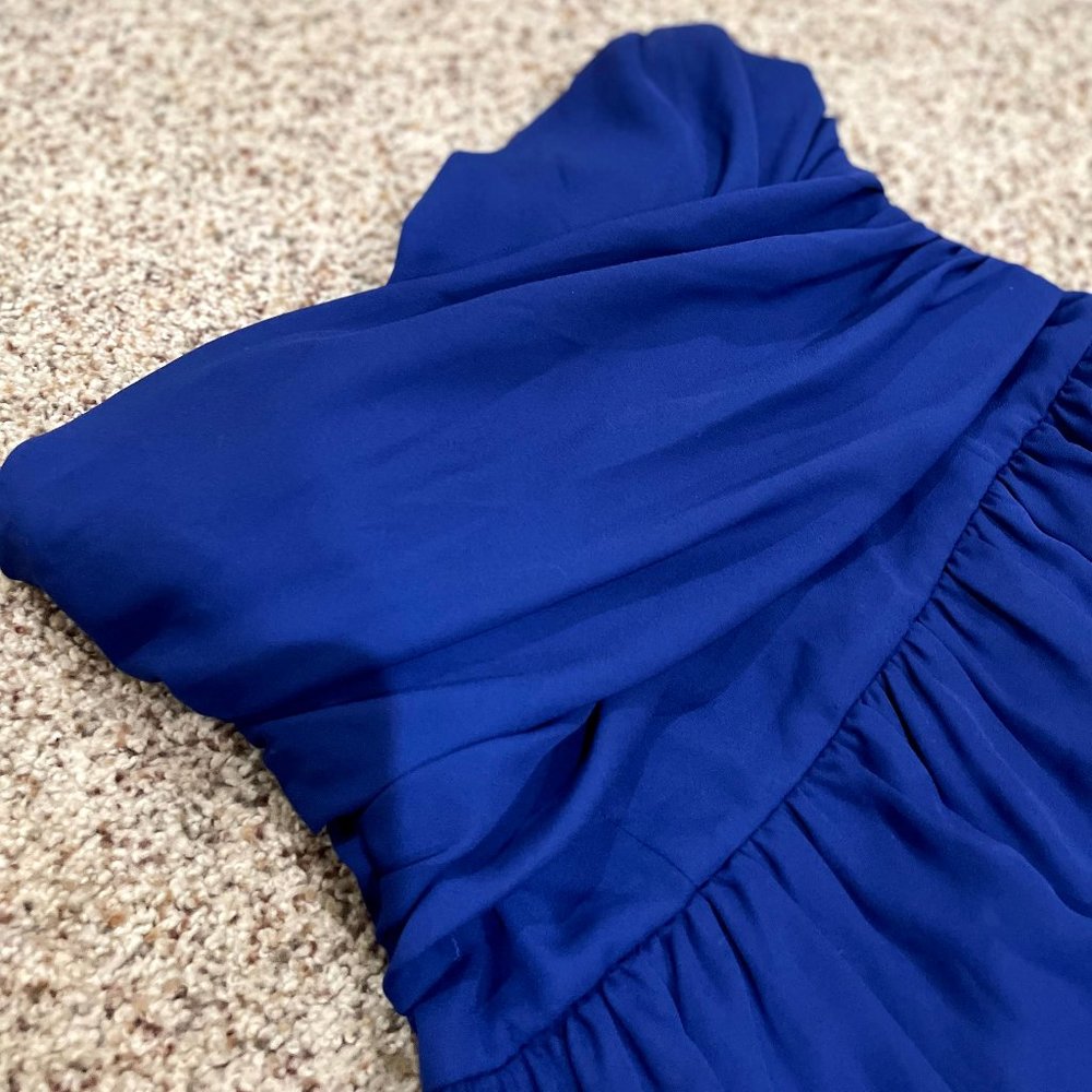 Strapless Sweetheart Dark Blue Maxi Dress
